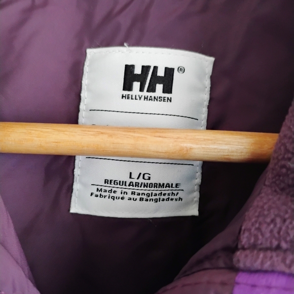 Helly Hansen Women Purple Terry Cloth Jacket Coat Primaloft Vikings Golf MED - Picture 5 of 11